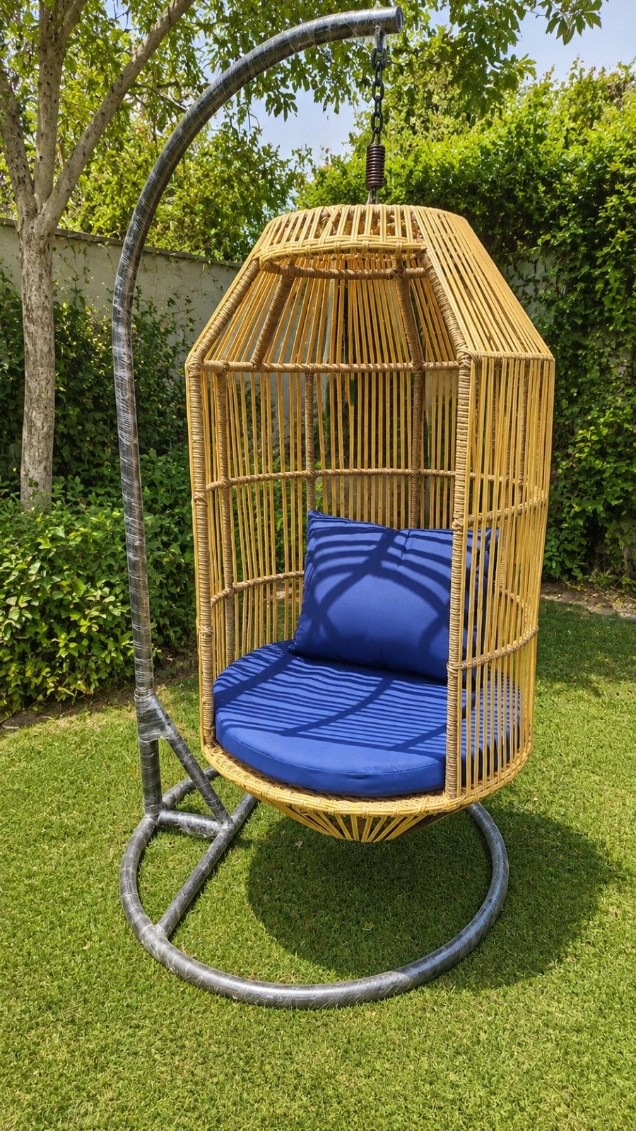 Korex Lantern Style Hanging Swing Chair with Stand - Cage Jhula for Garden, Balcony & Patio