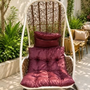 High Back Hanging Swing Chair with Stand - Outdoor Jhula for Garden & Terrace