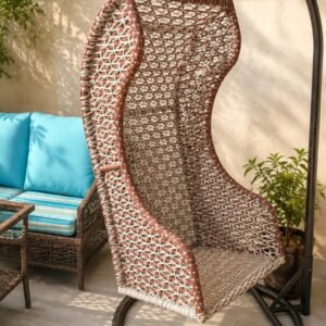 Korex Modern S-Shape Hanging Swing Chair with Stand - Jhula for Balcony, Garden & Living Room